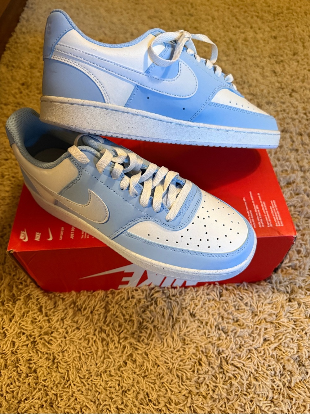 Nike Women’s Low Top Sneakers in Light Blue and White